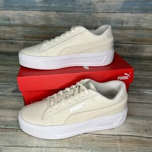 Puma Smash Platform V3 Mono Twist Size 7 Lace Up Womens Sneakers Ivory